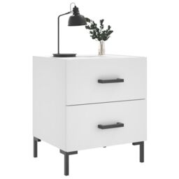 Berkfield Home Bedside Cabinet White 40x35x47.5 cm Engineered Wood - thumbnail 3