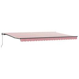 Berkfield Home Manual Retractable Awning Red & White Stripe 500x300 cm - thumbnail 5