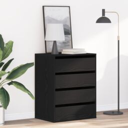 Berkfield Home Chest of Drawers Black Oak 60x41x76 cm Engineered Wood - Size: 60 x 41 x 76 cm - thumbnail 1
