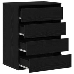 Berkfield Home Chest of Drawers Black Oak 60x41x76 cm Engineered Wood - Size: 60 x 41 x 76 cm - thumbnail 5
