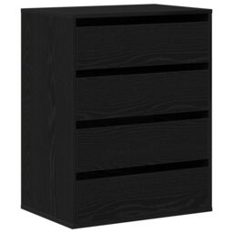 Berkfield Home Chest of Drawers Black Oak 60x41x76 cm Engineered Wood - Size: 60 x 41 x 76 cm - thumbnail 2