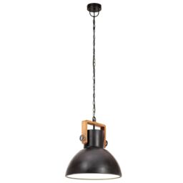 Berkfield Home Industrial Hanging Lamp 25 W Black Round 30 cm E27 - thumbnail 5