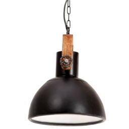 Berkfield Home Industrial Hanging Lamp 25 W Black Round 30 cm E27 - thumbnail 4