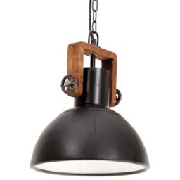 Berkfield Home Industrial Hanging Lamp 25 W Black Round 30 cm E27 - thumbnail 2