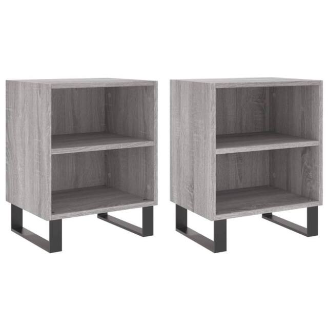 Berkfield Home Bedside Cabinets 2 pcs Grey Sonoma 40x30x50 cm Engineered Wood - Size: 40 x 30 x 50 cm - image 1