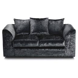 SNUG FURNITURE BIRMINGHAM LTD Venice Crushed Velvet 3+2 Black Sofa Set - thumbnail 3