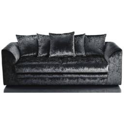 SNUG FURNITURE BIRMINGHAM LTD Venice Crushed Velvet 3+2 Black Sofa Set - thumbnail 2