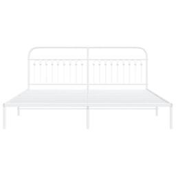 Berkfield Home Metal Bed Frame without Mattress with Headboard White 193x203cm - Size: 193x203 cm - thumbnail 4