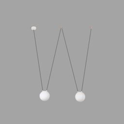 Netlighting Mine 2 Light Ceiling Pendant White Wood E27 - thumbnail 2