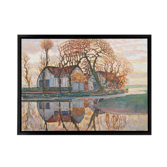 "Artery8 Piet Mondrian Farm Near Duivendrecht Framed Canvas Wall Art Print - Size: W12"" x H16""" - image 1