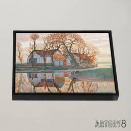 "Artery8 Piet Mondrian Farm Near Duivendrecht Framed Canvas Wall Art Print - Size: W12"" x H16""" - thumbnail 2