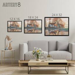 "Artery8 Piet Mondrian Farm Near Duivendrecht Framed Canvas Wall Art Print - Size: W12"" x H16""" - thumbnail 4