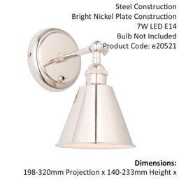 Loops Bright Nickel Wall Light Fitting - Satin White Inner Shade - Knurled Detailing in Metallics - thumbnail 2