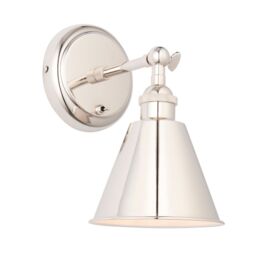 Loops Bright Nickel Wall Light Fitting - Satin White Inner Shade - Knurled Detailing in Metallics - thumbnail 1