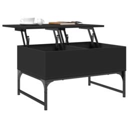 Berkfield Home Coffee Table Black 70x50x40 cm Engineered Wood & Metal - Size: 70 x 50 x 40 cm - thumbnail 4