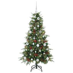Berkfield Home Elegant Artificial Hinged Christmas Tree Green 150 cm PE & PVC - thumbnail 1