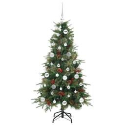 Berkfield Home Elegant Artificial Hinged Christmas Tree Green 150 cm PE & PVC - thumbnail 4