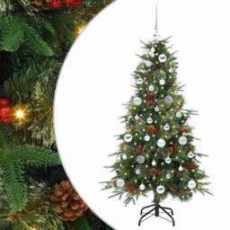 Berkfield Home Elegant Artificial Hinged Christmas Tree Green 150 cm PE & PVC - thumbnail 3