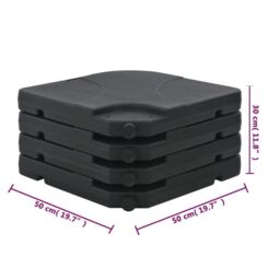 Berkfield Home Portable Parasol Base Sand / Water Filled 60 L in Black - thumbnail 6