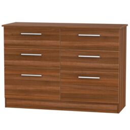 Ready Assembled 2 U Trent 6 Drawer Wide Chest (Ready Assembled) in Walnut