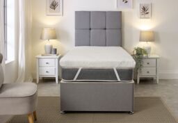 Starlight Beds Iced Cooling Memory Foam Mattress Topper Removable Cover 1 Inch Depth in White - Size: Super King - thumbnail 4