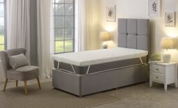 Starlight Beds Iced Cooling Memory Foam Mattress Topper Removable Cover 1 Inch Depth in White - Size: Super King - thumbnail 3