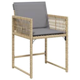 Berkfield Home 9 Piece Garden Dining Set with Cushions Beige Poly Rattan - thumbnail 6