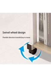 Living and Home Height Adjustable Mobile Table Overbed Desk with Wheels in Beige - thumbnail 5