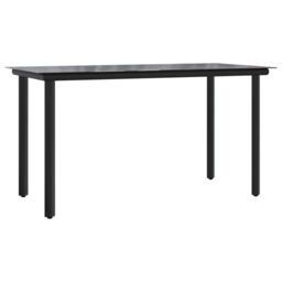 Berkfield Home 5 Piece Garden Dining Set with Cushions Black Poly Rattan - thumbnail 4