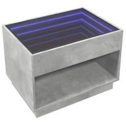 Berkfield Home Decorative Coffee Table with Infinity LED Concrete Grey 70x50x50 cm - Size: 70 x 50 x 50 cm - thumbnail 5