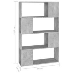 Berkfield Home Classic Book Cabinet Room Divider Concrete Grey 80x24x124.5cm Eng - Size: 80x24x124.5 cm - thumbnail 7