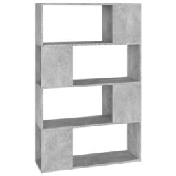 Berkfield Home Classic Book Cabinet Room Divider Concrete Grey 80x24x124.5cm Eng - Size: 80x24x124.5 cm - thumbnail 3