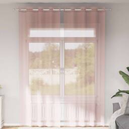 Berkfield Home Voile Curtains with Grommets 2 pcs Light Pink 140x260 cm - thumbnail 2