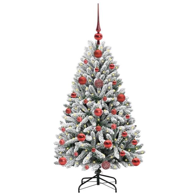 Berkfield Home Elegant Artificial Christmas Tree Green & White 120 cm PVC & Metal - image 1