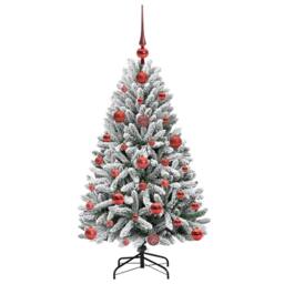 Berkfield Home Elegant Artificial Christmas Tree Green & White 120 cm PVC & Metal - thumbnail 4