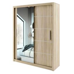 Interior Emporium Ltd IE Lyon Sliding Door Bedroom Wardrobe with LED Light - Wardrobe for You - Wardrobes with LED Light ( Oak, 250 cm ) in Light Oak - thumbnail 4