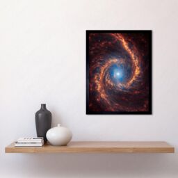 "Artery8 NASA James Webb Telescope Spiral Galaxy NGC 1566 Framed Wall Art 12x16 in Black - Size: W12"" x H16""" - thumbnail 2