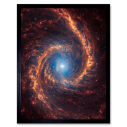 "Artery8 NASA James Webb Telescope Spiral Galaxy NGC 1566 Framed Wall Art 12x16 in Black - Size: W12"" x H16""" - thumbnail 1