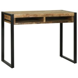 Berkfield Home Dressing Table with Mirror 100x50x75 cm Solid Rough Wood Mango in Brown - Size: 100 x 50 x 75 cm - thumbnail 4