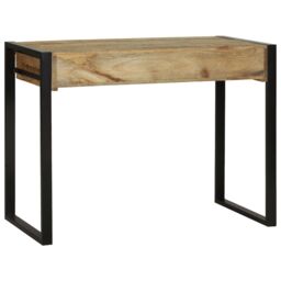 Berkfield Home Dressing Table with Mirror 100x50x75 cm Solid Rough Wood Mango in Brown - Size: 100 x 50 x 75 cm - thumbnail 8