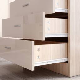 ERGOVEXA Chest of 4 Drawers High Gloss Bedroom Bedside Table Cabinet in Natural - thumbnail 5