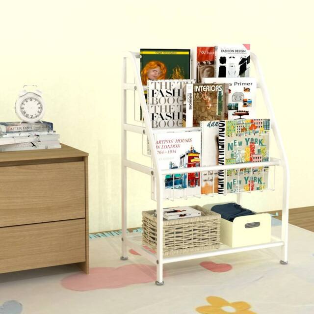 Huhote Kids Bookshelf Small Bookcase with Book Toy Storage For Small Spaces in White - image 1