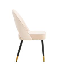 Hygrad Built to Survive Velvet Dining Chairs with Cushioned Padded Seat Kitchen Chairs Set of 2 in Cream - thumbnail 5