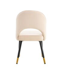 Hygrad Built to Survive Velvet Dining Chairs with Cushioned Padded Seat Kitchen Chairs Set of 2 in Cream - thumbnail 3