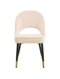Hygrad Built to Survive Velvet Dining Chairs with Cushioned Padded Seat Kitchen Chairs Set of 2 in Cream - thumbnail 4