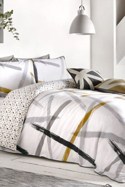 Appletree 'Leda' 100% Natural Cotton Print Duvet Cover Set in Grey - Size: Double - image 1