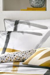 Appletree 'Leda' 100% Natural Cotton Print Duvet Cover Set in Grey - Size: Double - thumbnail 2