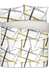 Appletree 'Leda' 100% Natural Cotton Print Duvet Cover Set in Grey - Size: Double - thumbnail 4