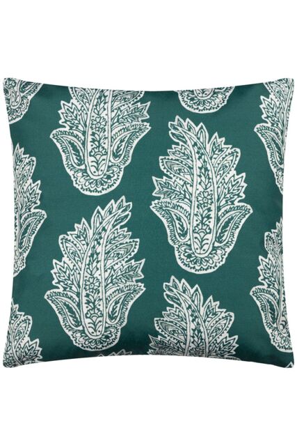 Paoletti Kalindi Paisley Water & UV Resistant Reversible Outdoor Cushion in Teal - Size: 43 cm x 43 cm - image 1