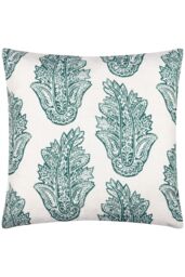 Paoletti Kalindi Paisley Water & UV Resistant Reversible Outdoor Cushion in Teal - Size: 43 cm x 43 cm - thumbnail 2